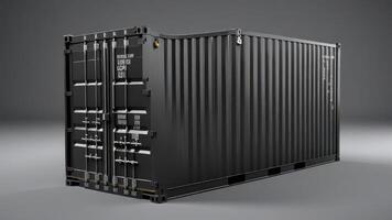 black container box isolated on white background. photo