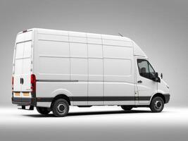 Delivery van. delivery service car isolated on white background. photo
