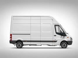 Delivery van. delivery service car isolated on white background. photo