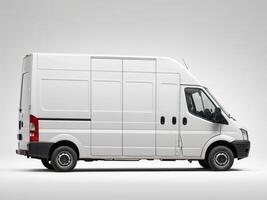 Delivery van. express delivery car and delivery service isolated on white background. photo