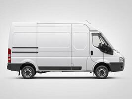 Delivery van. express delivery car and delivery service isolated on white background. photo