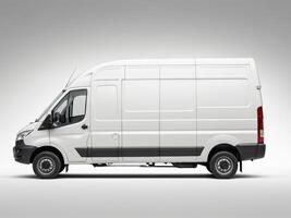 Delivery van. express delivery car and delivery service isolated on white background. photo
