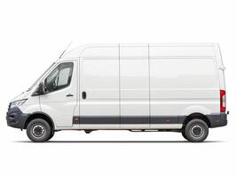 Delivery van. express delivery car and delivery service isolated on white background. photo