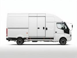Delivery van. delivery service car isolated on white background. photo