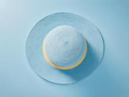 blue beach hat isolated on white background. photo
