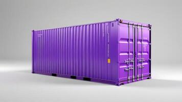 purple container box isolated on white background. photo