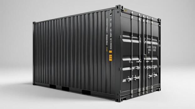 black container box isolated on white background. photo