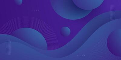 Abstract dark purple geometric 3D background. Wave color background with circle pattern design. Fluid shapes composition. vector