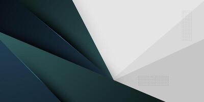 Futuristic abstract blue, green, and gray. Triangle on bright white color geometric design. Modern overlap papercut background illustration. vector