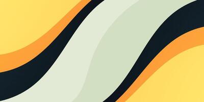 Simple blue and orange geometric business banner design. Creative banner design with wave shapes and lines on white background for template. Simple horizontal banner vector