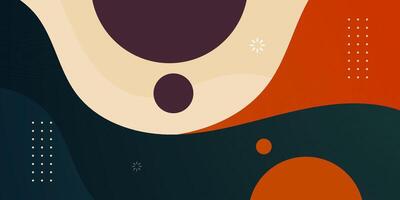 Abstract 3D wave art background design with green, orange, and brown combination background vector