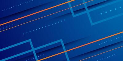 Abstract dark blue background with shadow and orange lines pattern . 3d look and cool design vector