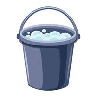 illustration of a bucket filled with soapy water. Cleanliness and cleaning concept vector