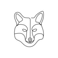 Fox continuous line vector