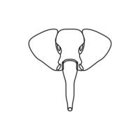 elephant continuous line vector