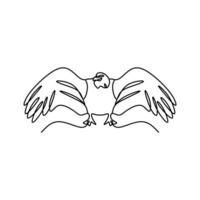 Eagle continuous line vector