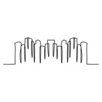 Building city continuous line vector