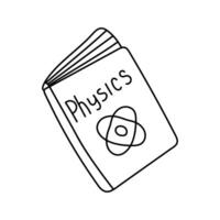 Physics textbook Doodle. illustration isolated on background. vector