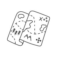 Map, route Doodle. illustration isolated on background. vector
