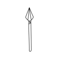 Ancient spear Doodle. illustration isolated on background. vector
