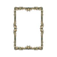 Gold Frame With A Floral Design Retro Ornamental Frame Vintage Rectangle Ornament Border vector
