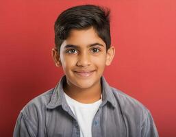 A boy 15 years old looking at the camera with excited face expression photo