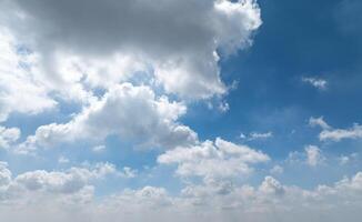 Beautiful view of blue sky with clouds at sunrise. Partly cloudy. Colorful sunset. Natural sky background texture, beautiful color. photo