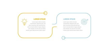 Two step thin infographic template vector