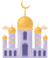 arabic mosque with crescent moon png