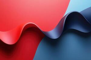 Abstract Colorful Wave Patterns in Red and Blue - Modern Minimalist Background Design photo