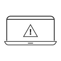 warning triangle sign in laptop, icon vector
