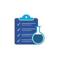 A report with test tube, laboratory report, icon vector