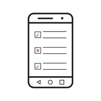 digital form in phone, digital from icon vector