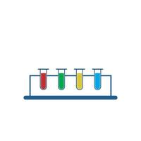 four testing tubes with different color chemicals, icon vector