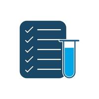 A report with test tube, laboratory report, icon vector
