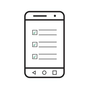 digital form in phone, digital from icon vector