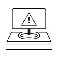warning triangle sign in computer, icon vector
