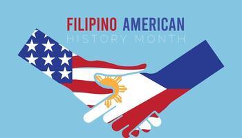 Filipino-American History Month is observed every year on October. Holiday concept background, placard, banner design template illustration background design. vector