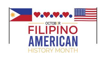 Filipino-American History Month is observed every year on October. Holiday concept background, placard, banner design template illustration background design. vector