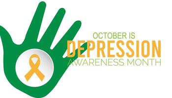 Depression Awareness Month is observed every year on October.Holiday concept background, placard, banner design template illustration background design. vector