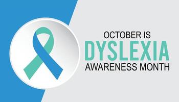 Dyslexia Awareness Month is observed every year on October.Holiday concept background, placard, banner design template illustration background design. vector