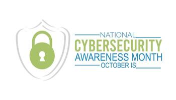 Cybersecurity Awareness Month is observed every year on October.Holiday concept background, placard, banner design template illustration background design. vector