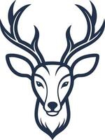 a deer head with horns on it vector