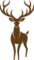 a deer with large antlers on a white background vector
