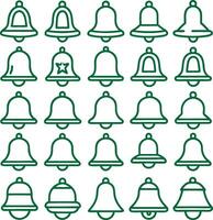 a set of bells in green on a white background vector
