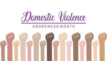 Domestic Violence Awareness Month is observed every year on October.Holiday concept background, placard, banner design template illustration background design. vector