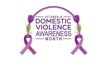Domestic Violence Awareness Month is observed every year on October.Holiday concept background, placard, banner design template illustration background design. vector