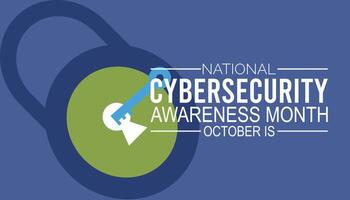 Cybersecurity Awareness Month is observed every year on October.Holiday concept background, placard, banner design template illustration background design. vector
