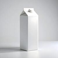 Milk carton package on a white background. 3d rendering photo