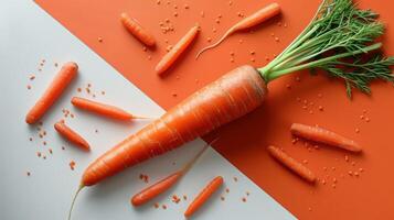 Fresh Organic Carrots on a Colorful Background - Healthy and Vibrant Vegetables photo